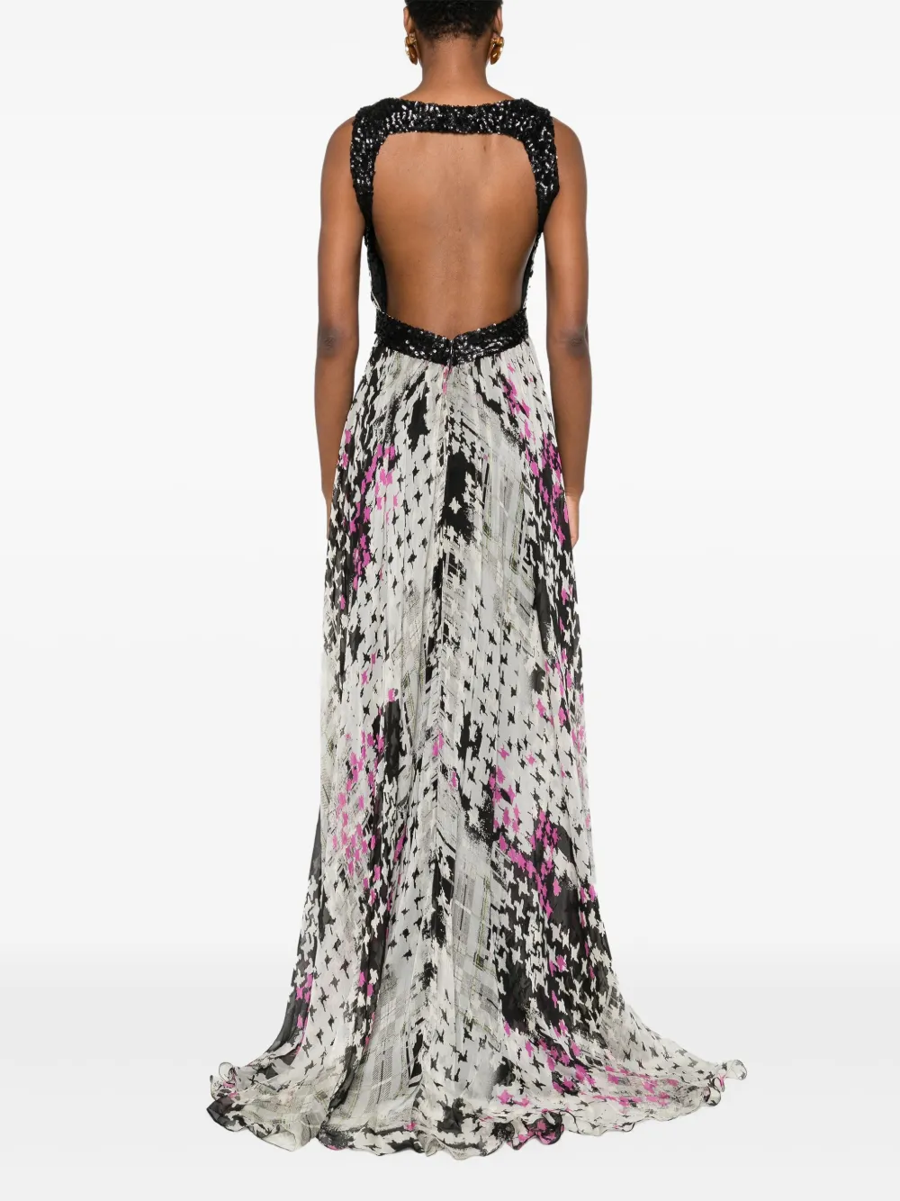 Gemy Maalouf Embellished V-neck Maxi Dress In Black