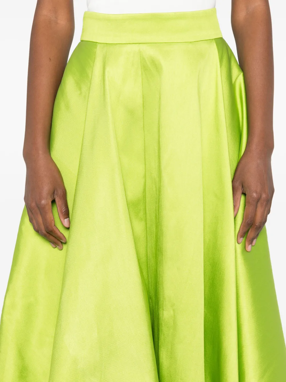 Gemy Maalouf Pleated Midi Skirt In Green