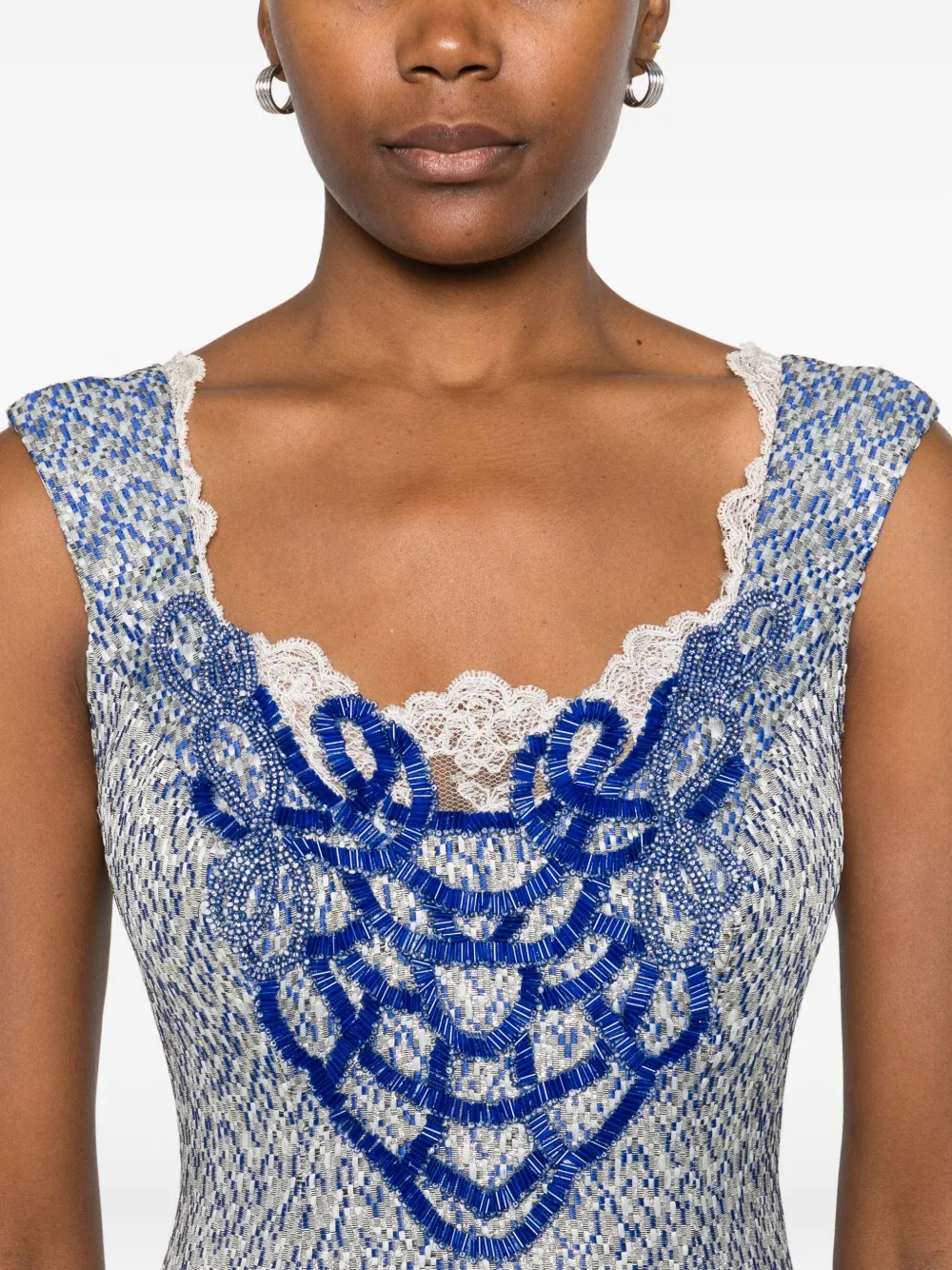 Gemy Maalouf Mini-jurk verfraaid met kant Wit