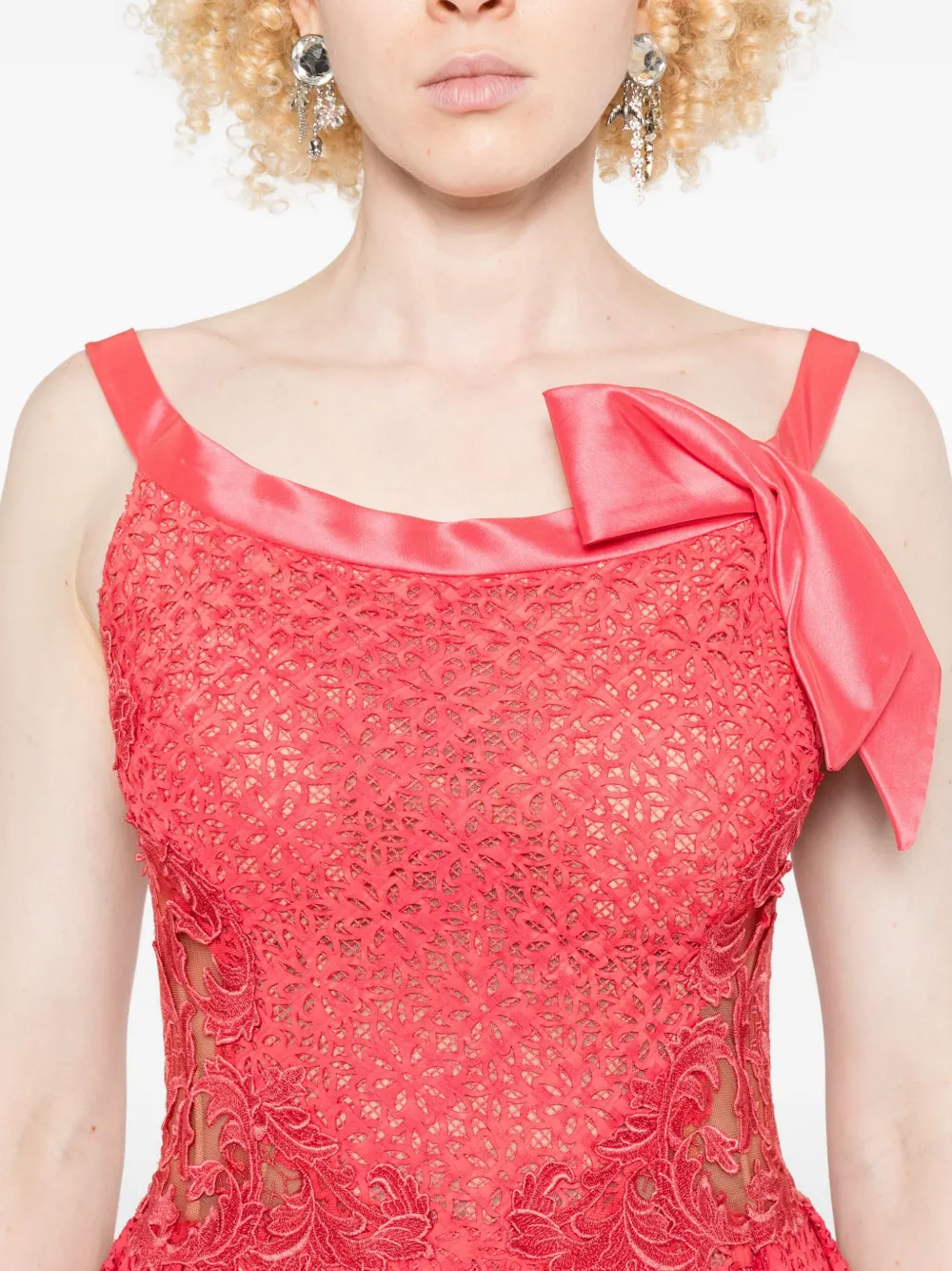 Gemy Maalouf Jurk verfraaid met strik Rood