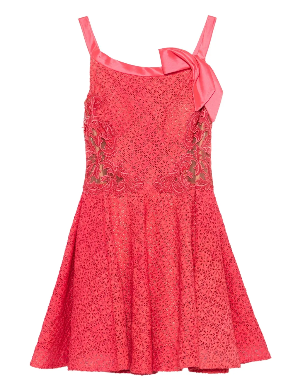 Gemy Maalouf bow-embellished lace dress | Red | Image 1