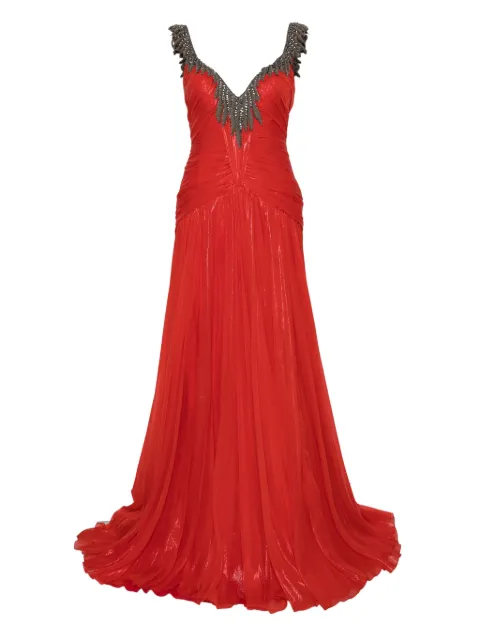 Gemy Maalouf embellished pleated maxi dress