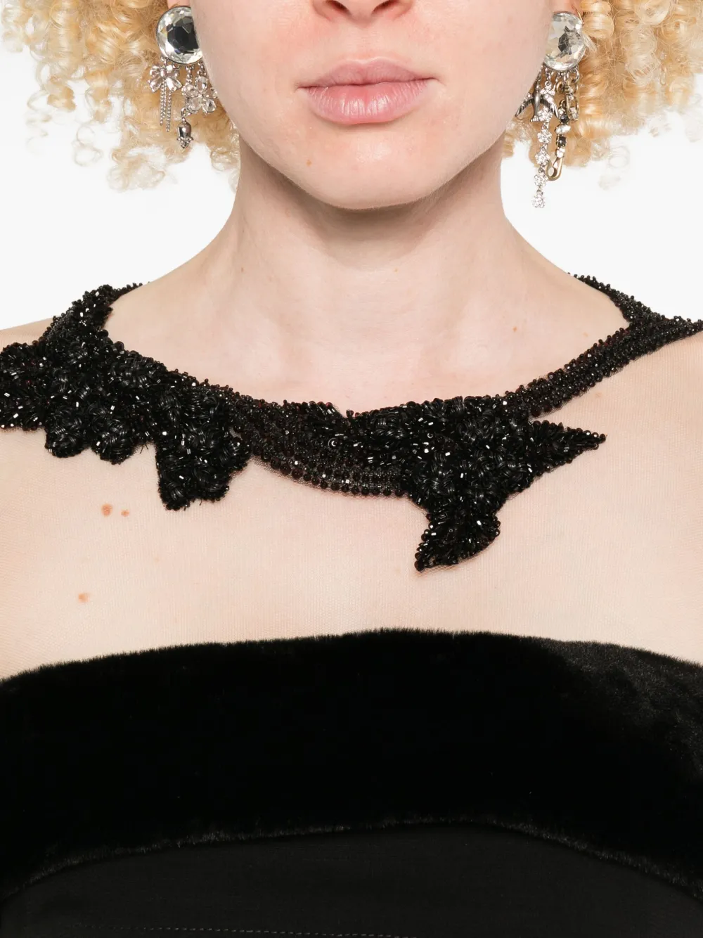 Beaded-Embellishment Crop Jacket