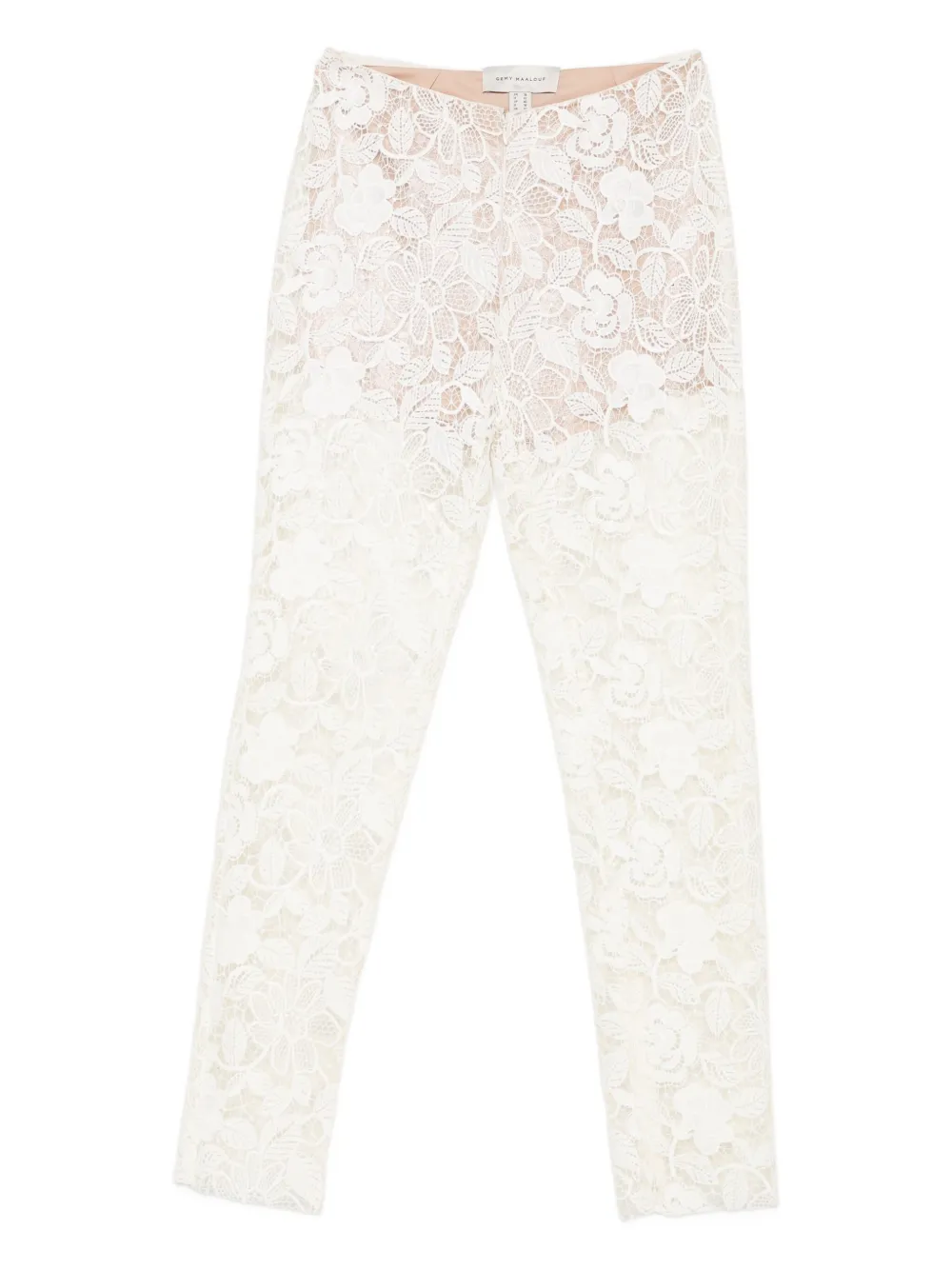Gemy Maalouf floral lace trousers | White | Image 1