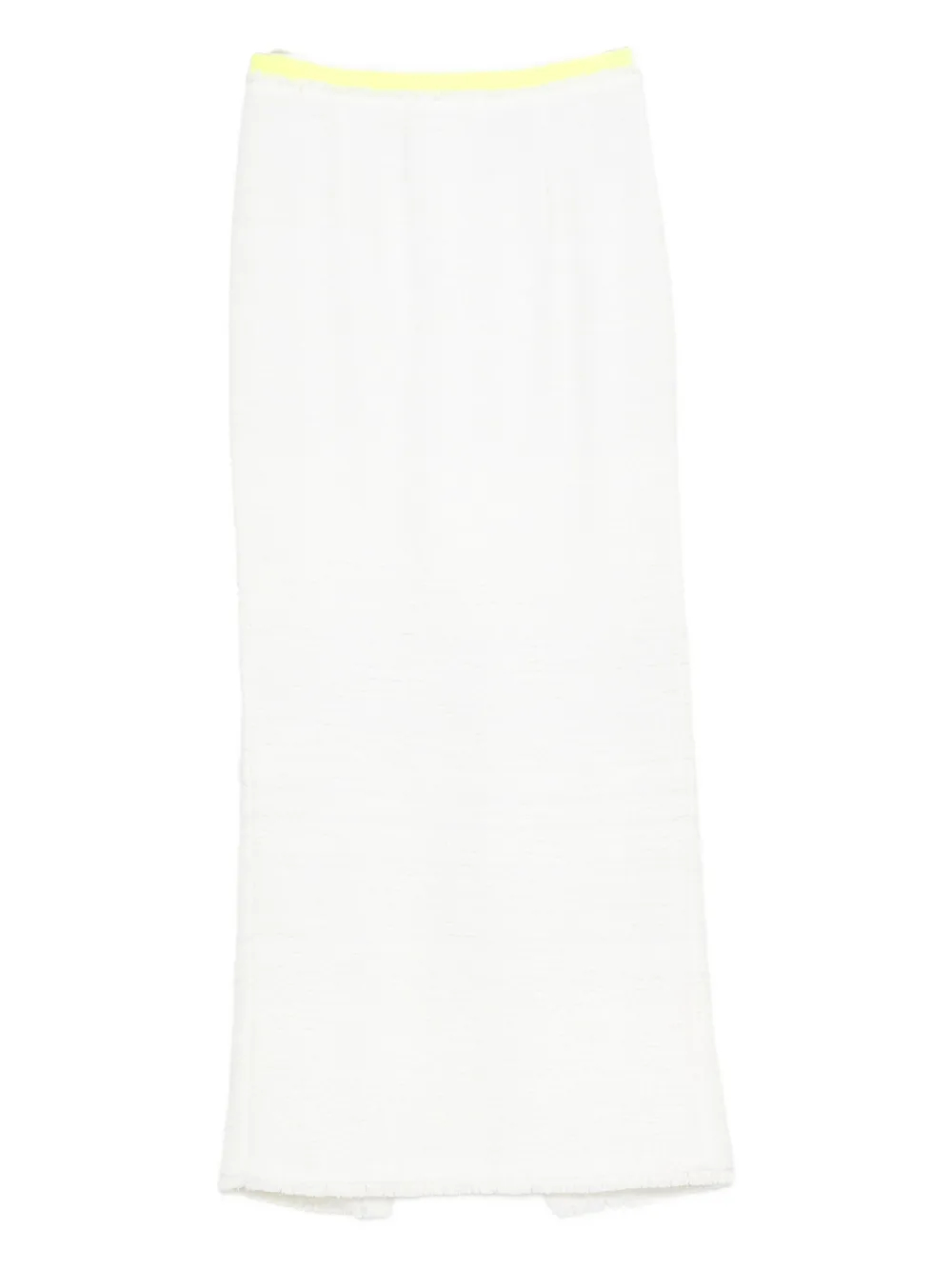 Gemy Maalouf Gonna midi con frange - Bianco