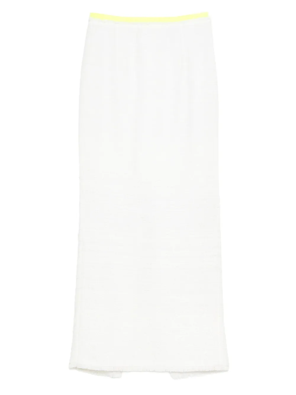 Gemy Maalouf Frayed-edges Midi Skirt In White