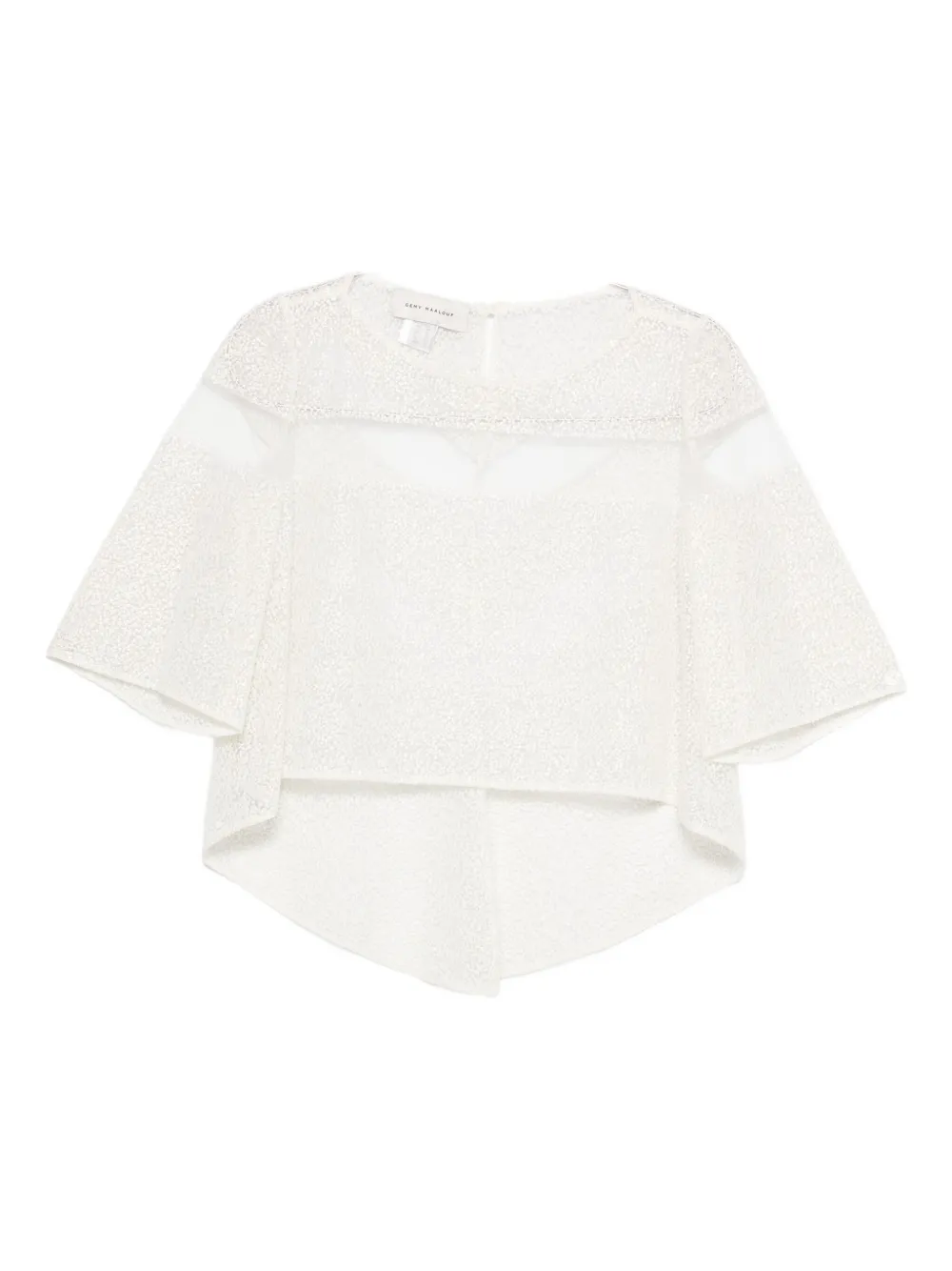 Gemy Maalouf semi-sheer bell-sleeve top | White | Image 1