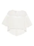 Gemy Maalouf semi-sheer bell-sleeve top - White