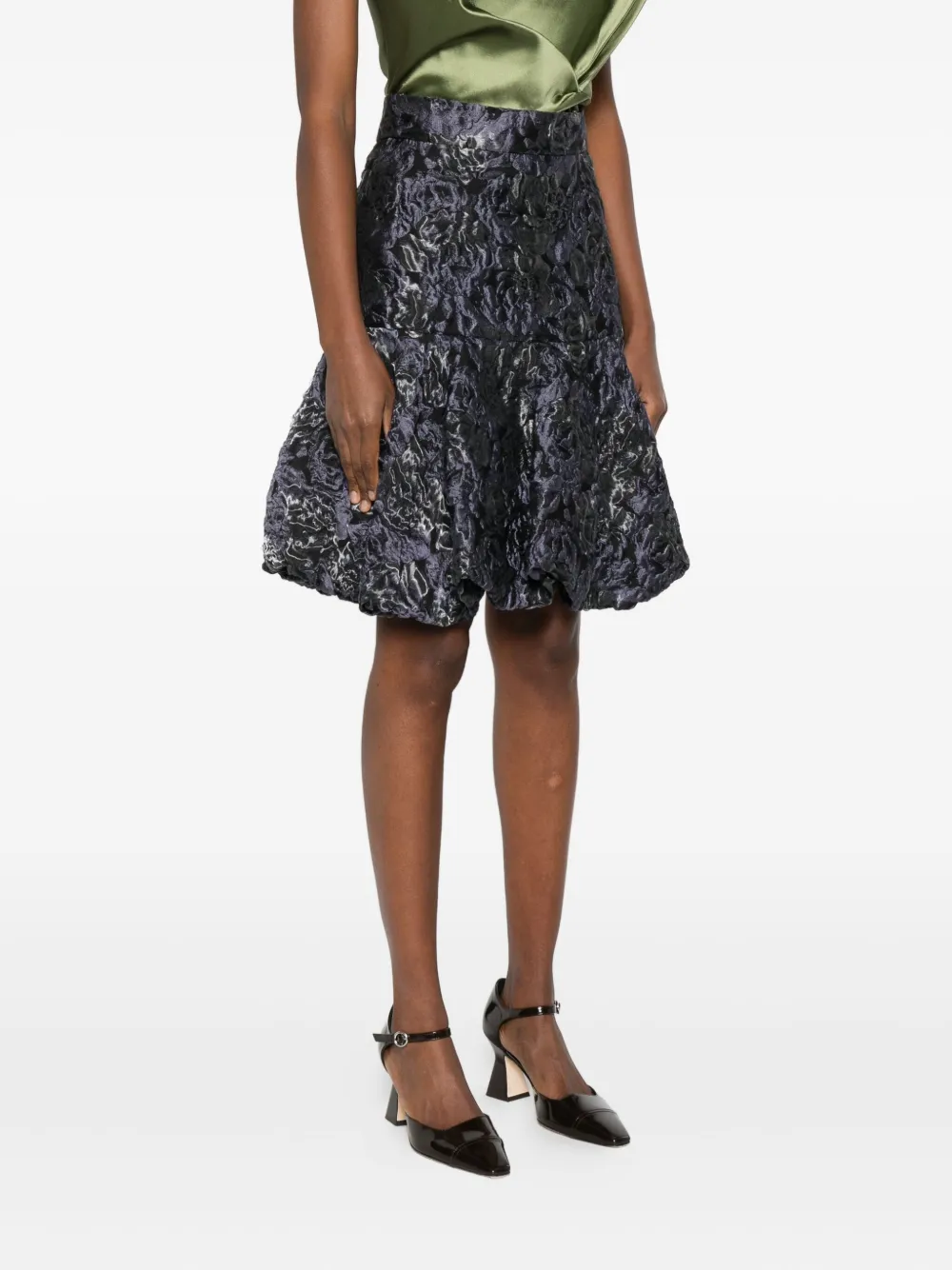 Gemy Maalouf Kokerrok met bloemenprint Blauw