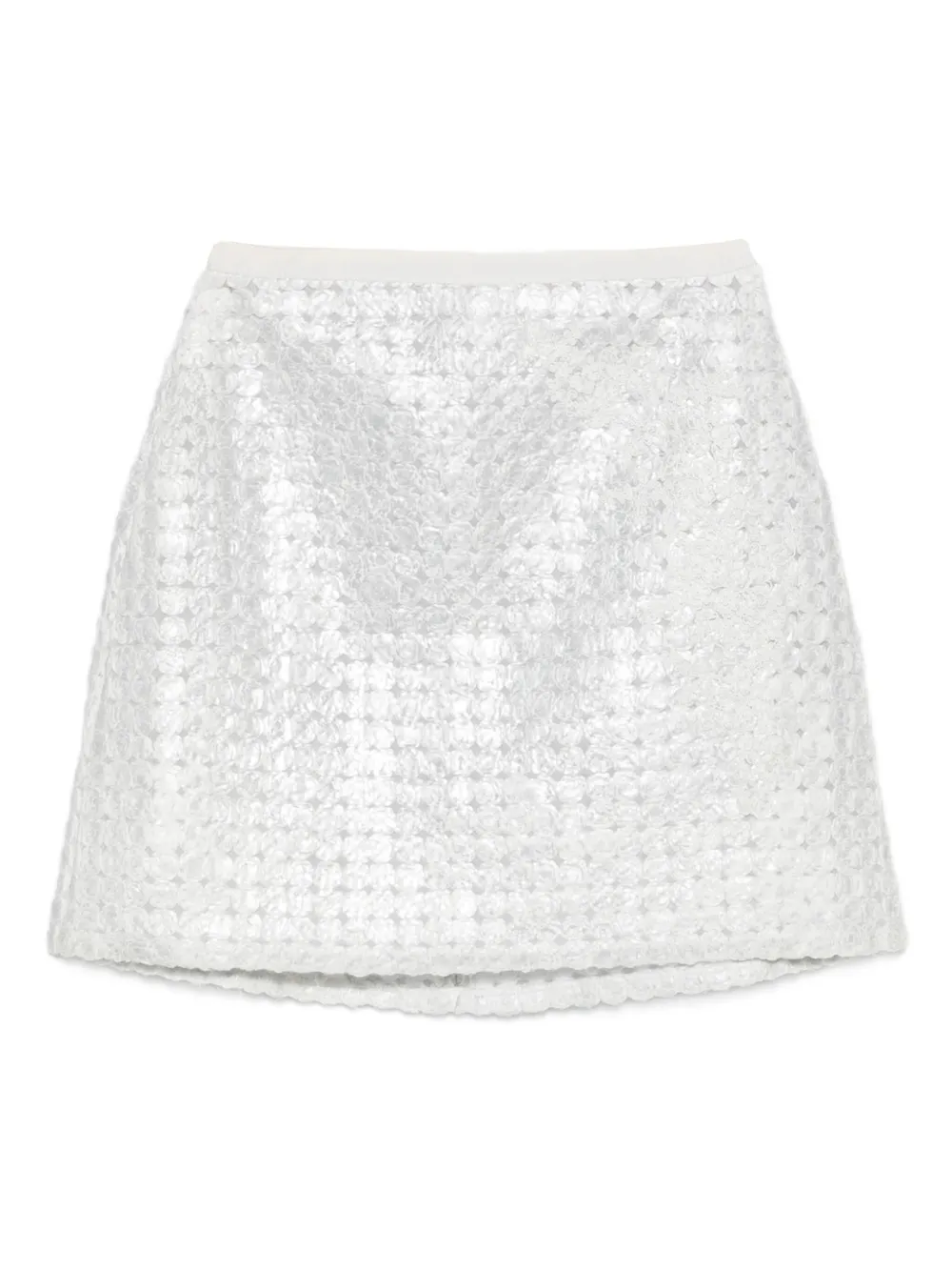 Gemy Maalouf Sequin-embellished Miniskirt In Silver