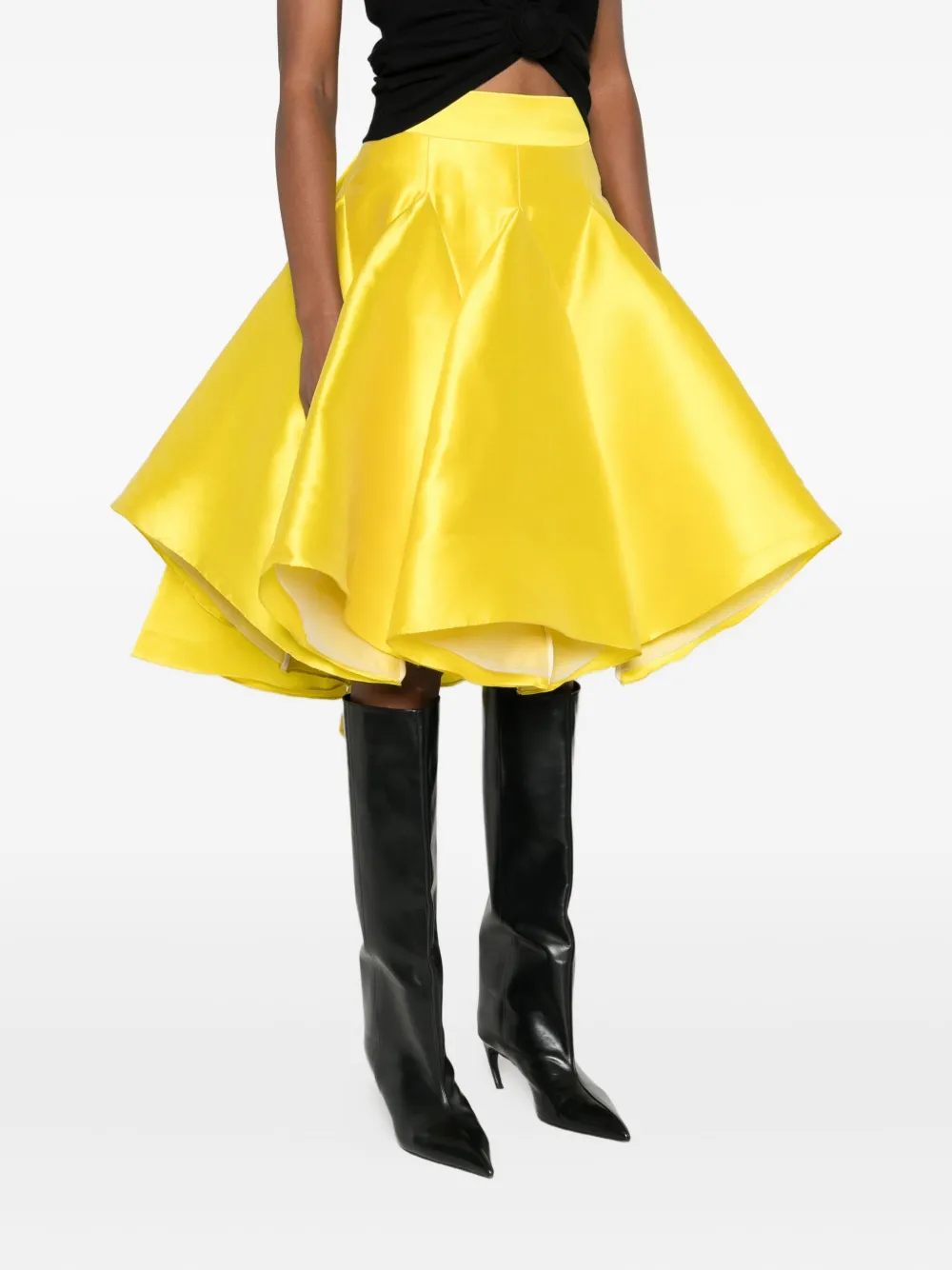 Gemy Maalouf Layered Ruffled Skirt In Yellow
