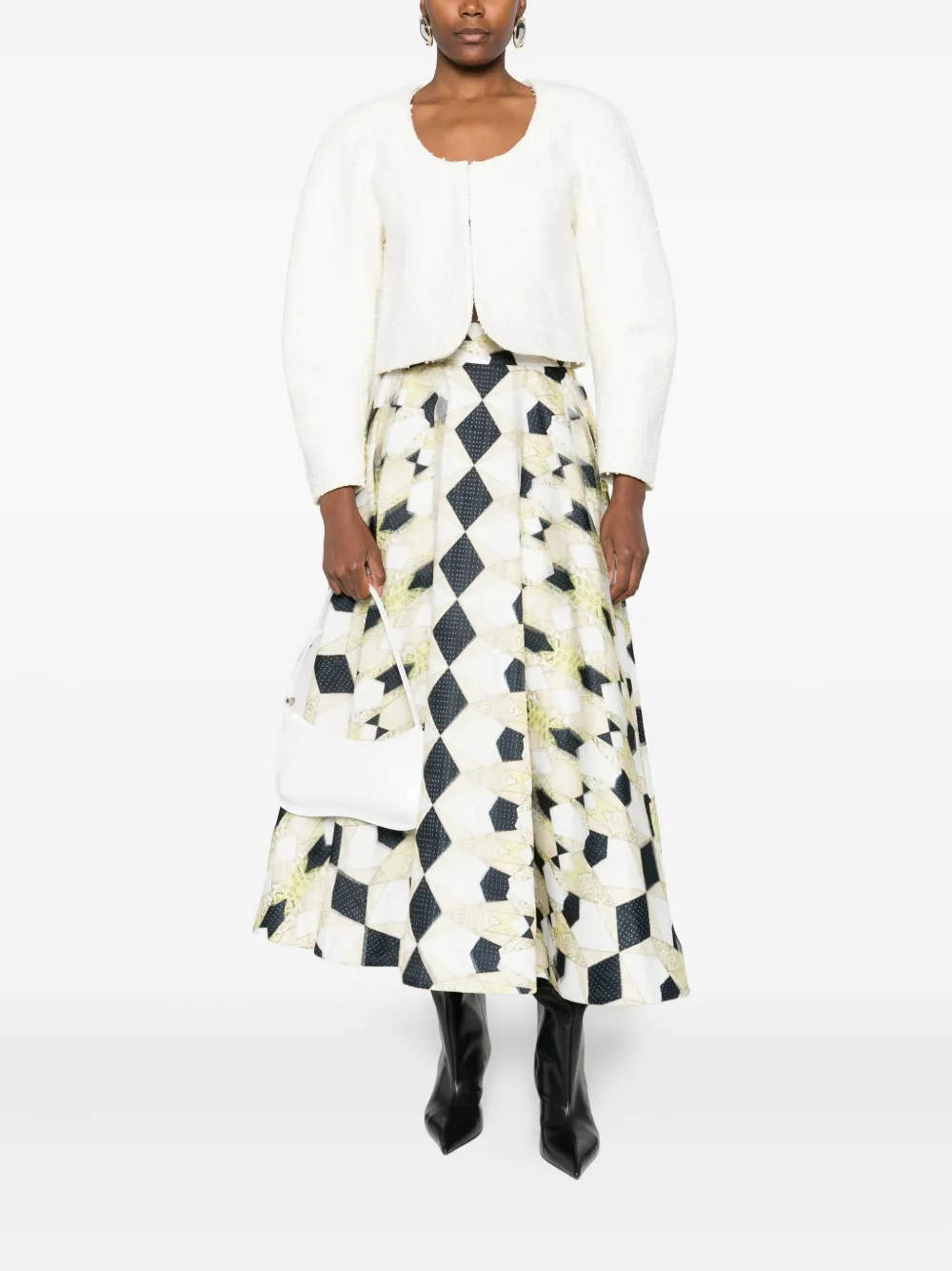 Gemy Maalouf Plooirok met geometrische print - Beige