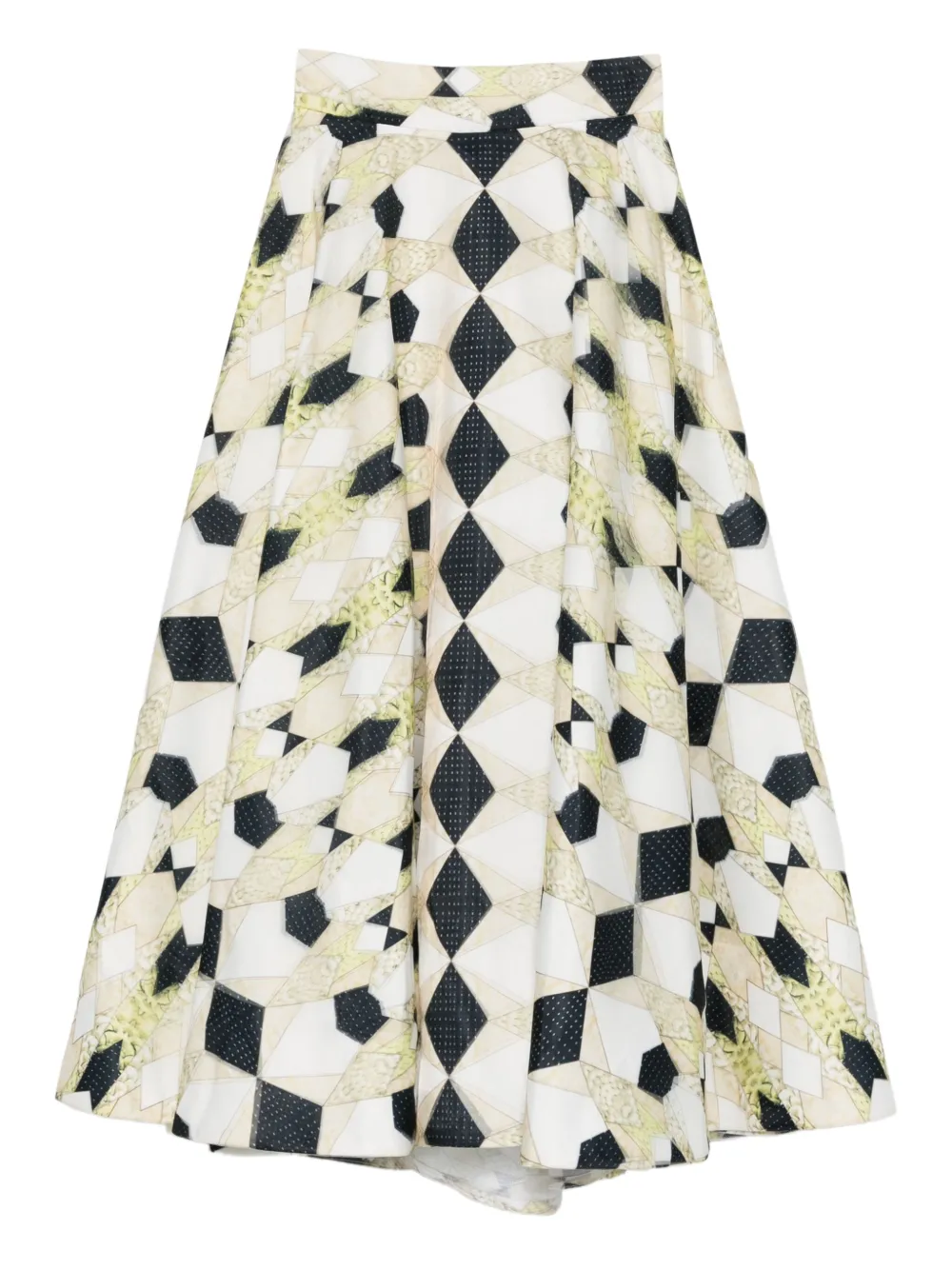 Gemy Maalouf Geometric-print Pleated Skirt In Multi