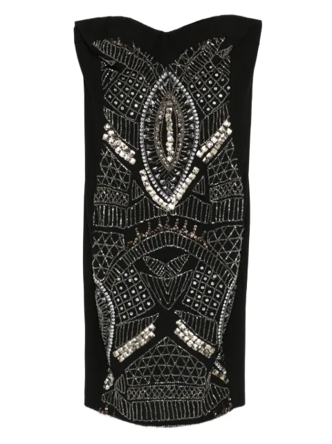 Gemy Maalouf vestido corto strapless con apliques