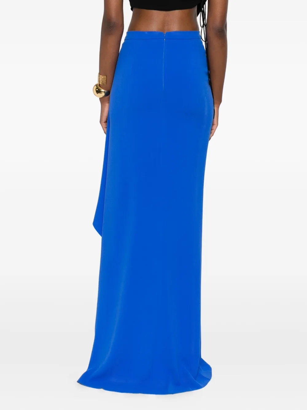 Gemy Maalouf Ruffled Asymmetric Maxi Skirt In Blue
