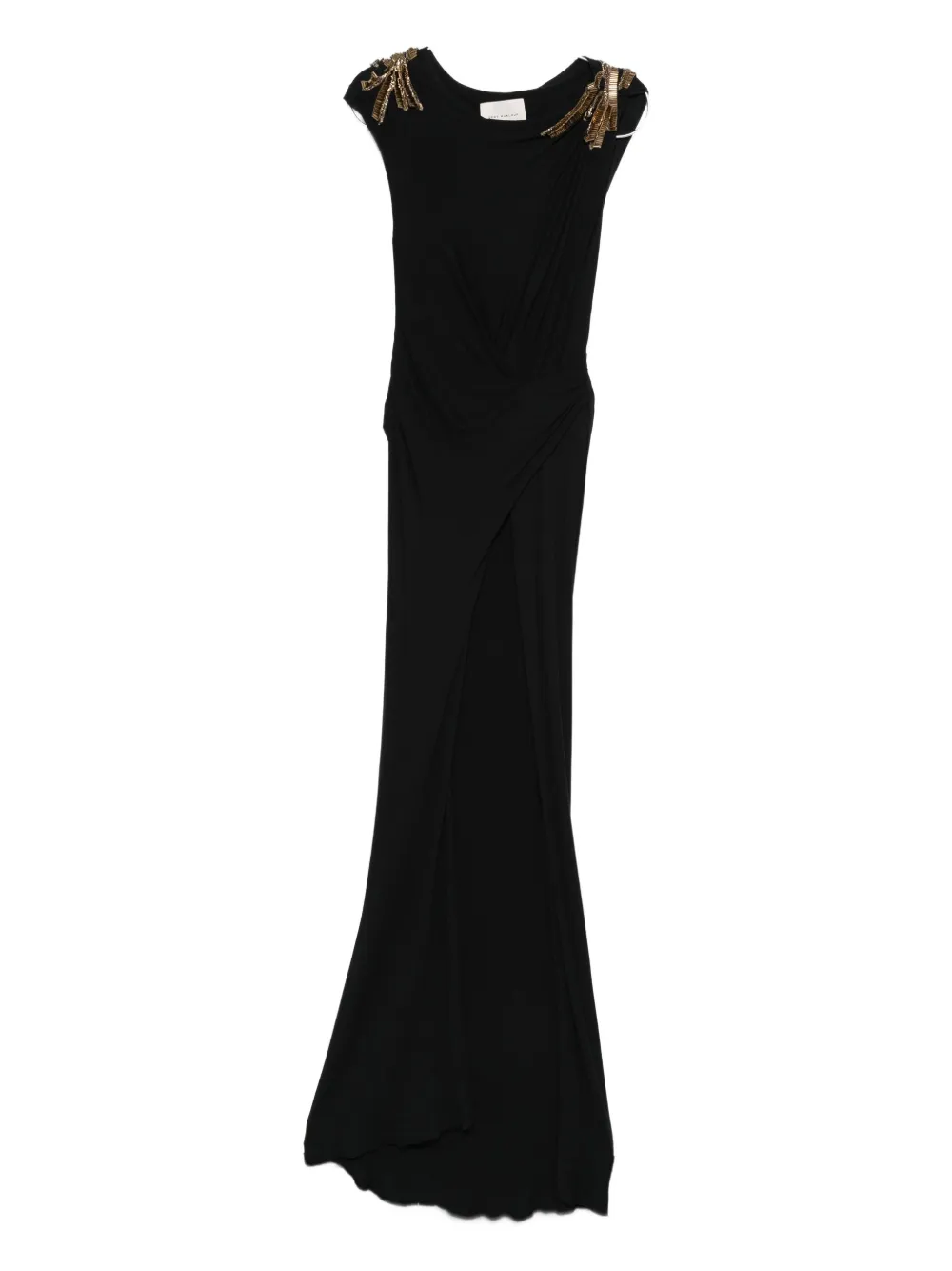 Gemy Maalouf Abito lungo con decorazione - Nero
