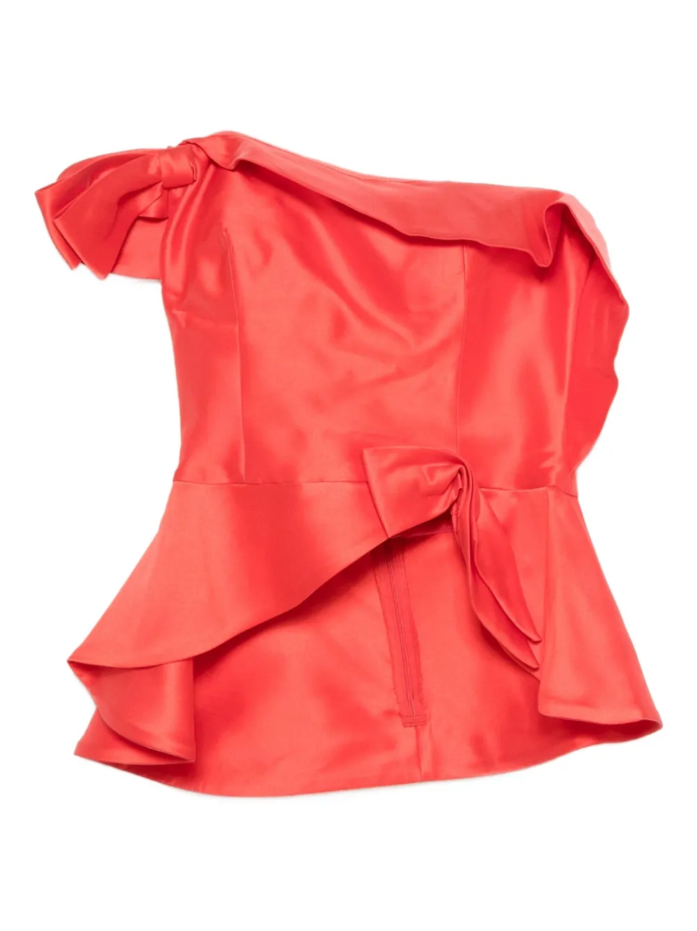 Gemy Maalouf ruffled one-shoulder top | Red | Image 1