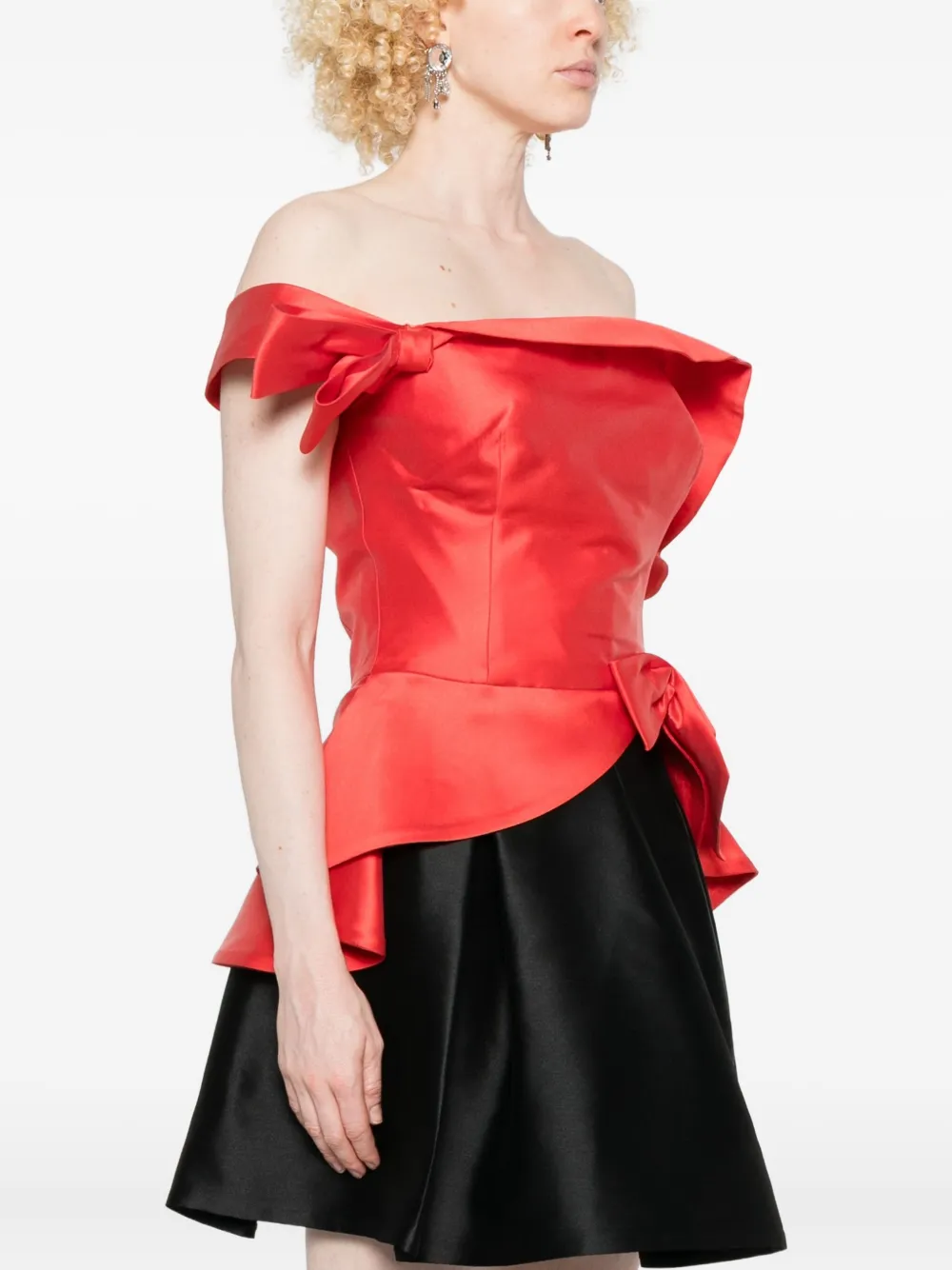  Gemy Maalouf Ruffled One-shoulder Top - Red 