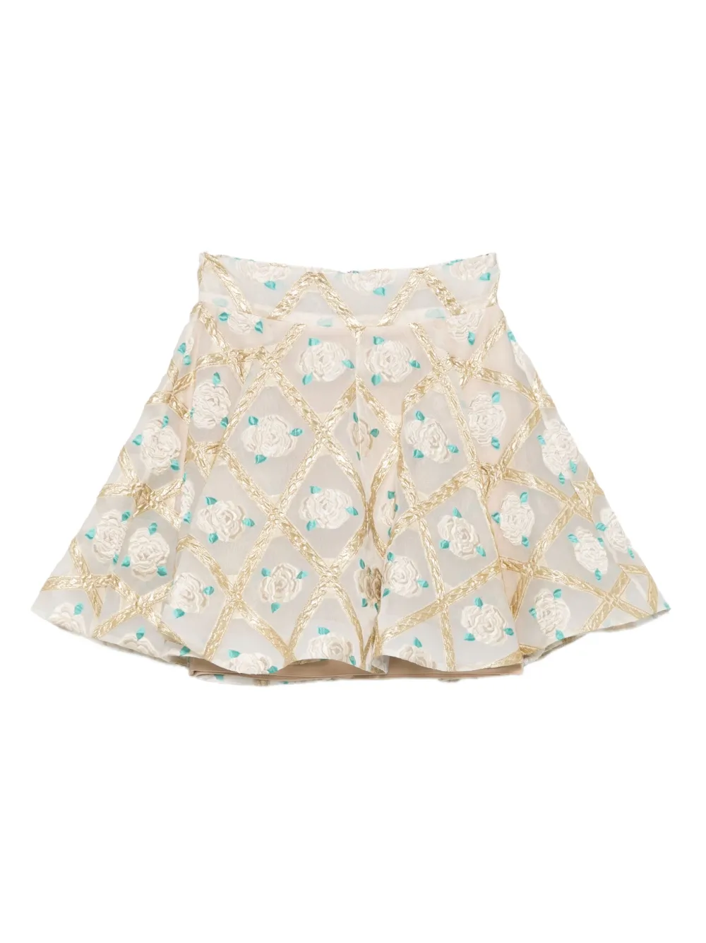 Gemy Maalouf floral-embroidered miniskirt | Neutrals | Image 1