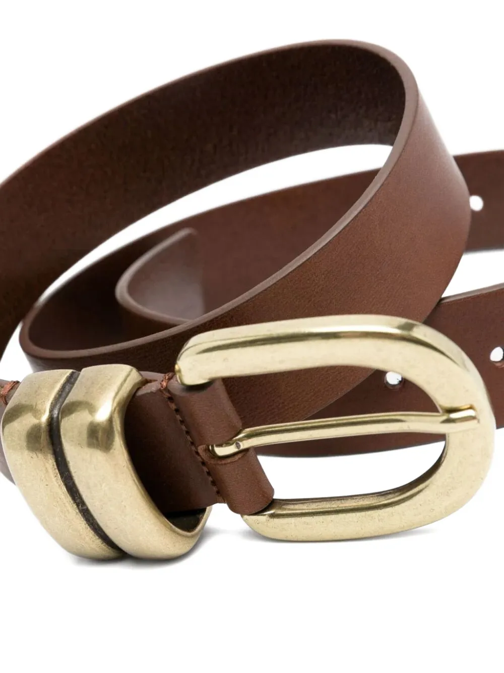 By Malene Birger Leren gespriem - Bruin
