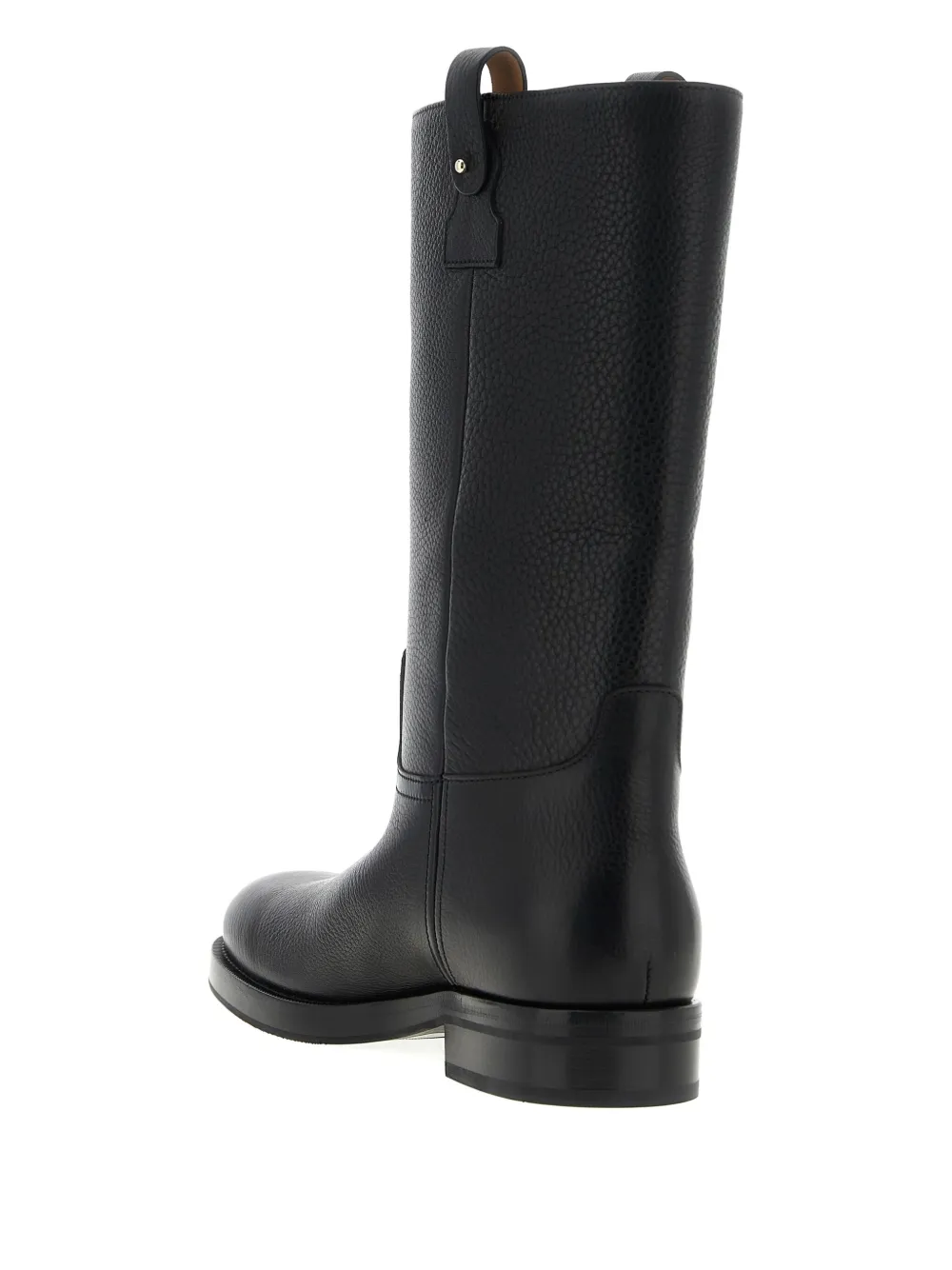 Church's hammered leather round-toe boots Black