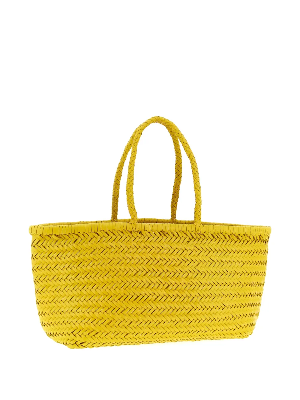 DRAGON DIFFUSION Triple Jump chevron-weave shoulder bag - Geel