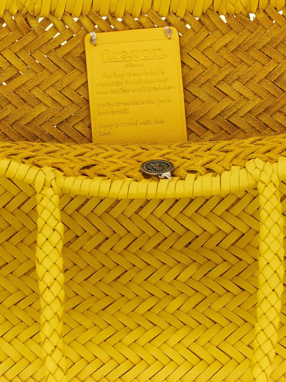 Dragon Diffusion Triple Jump Chevron-weave Shoulder Bag In Yellow
