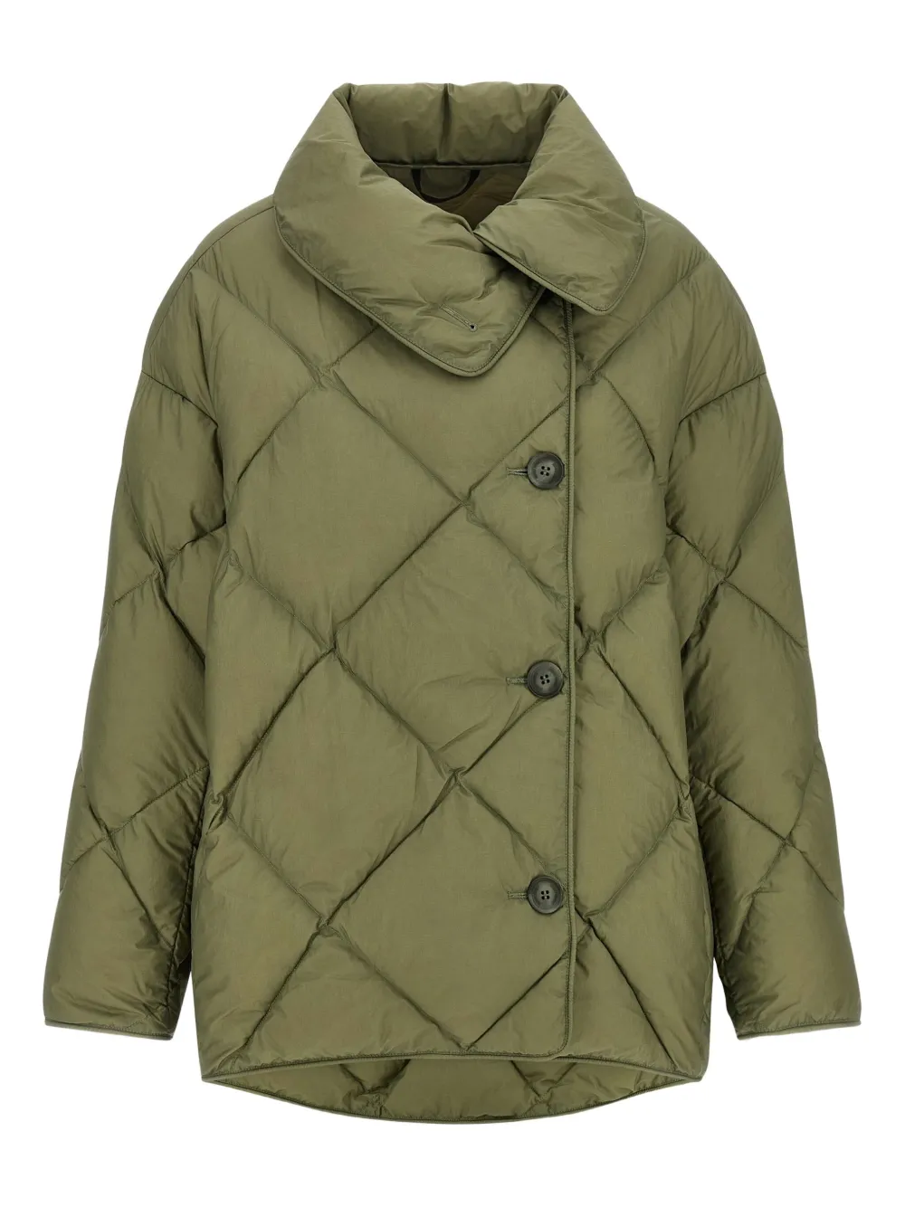 Ienki Ienki quilted high-neck jacket - グリーン Ienki Ienki quilted high-neck jacket - グリーン