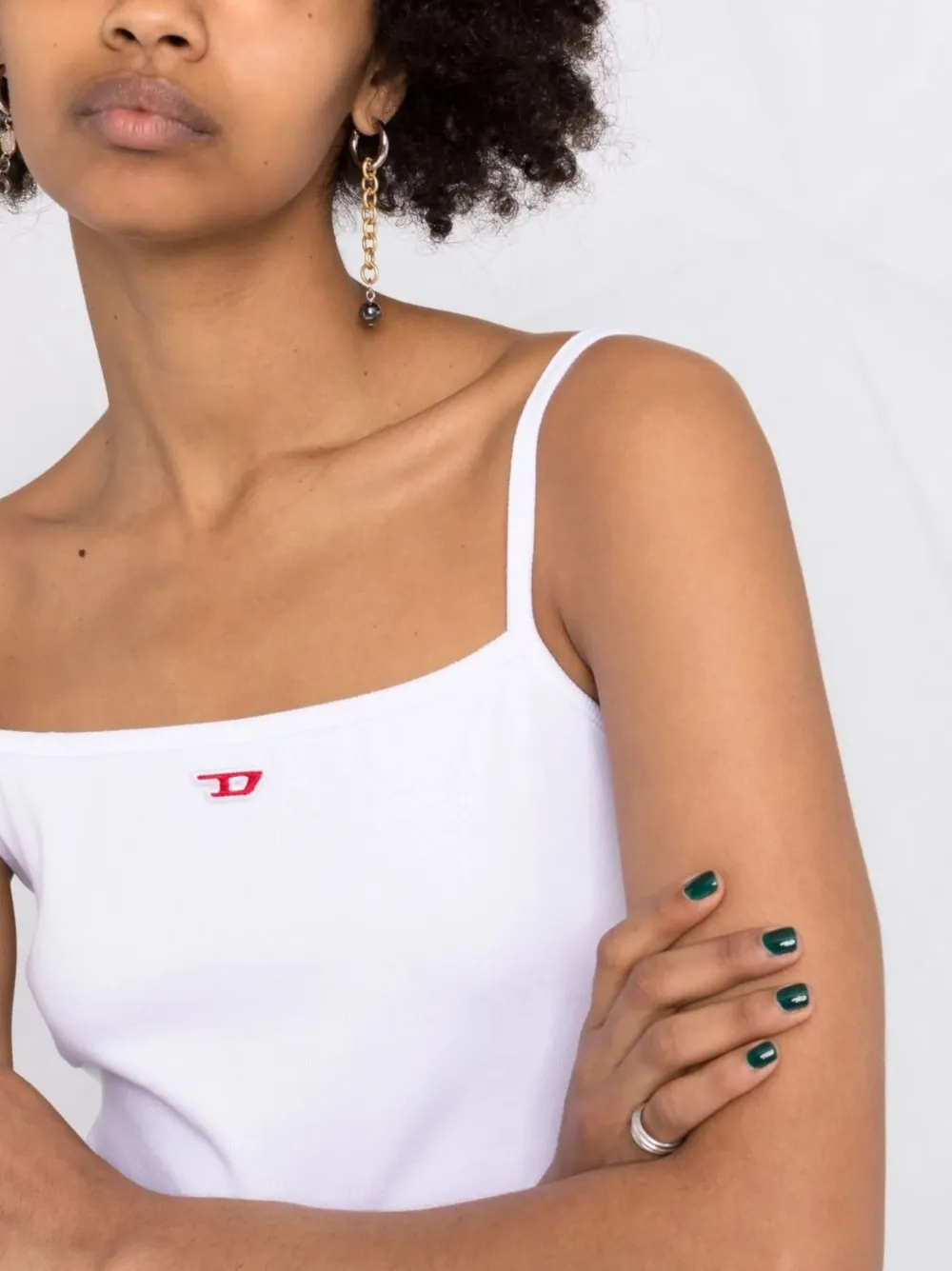 Diesel T-Hop-D tanktop met logo-applicatie Wit