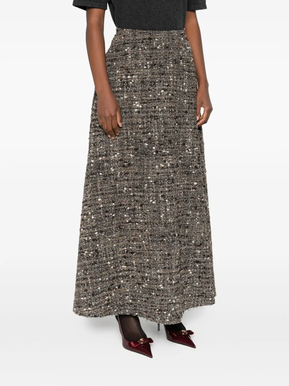 Giambattista Valli Tweed bouclé rok Grijs