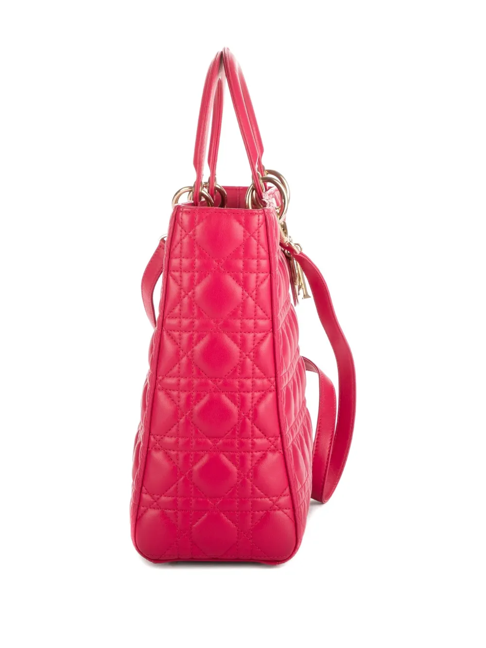 Dior Pre-owned Cannage Lady Dior Two-way Handbag in Pink, view 5