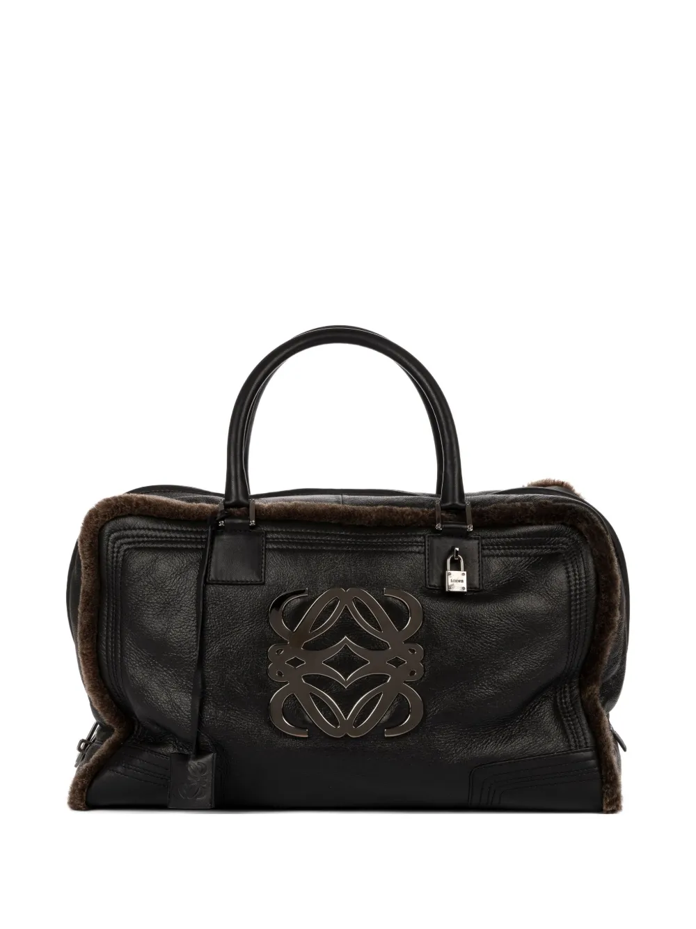Loewe Pre-Owned Tasche mit Shearling-Besatz - Schwarz