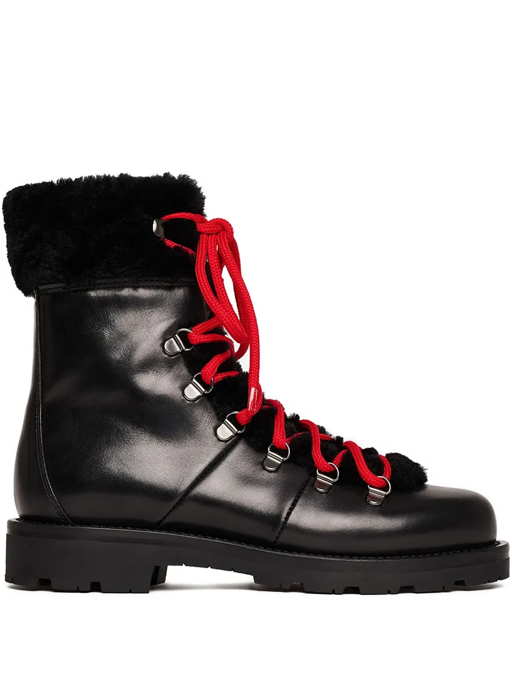 Scarosso lace-up shearling boots - ブラック Scarosso lace-up shearling boots - ブラック
