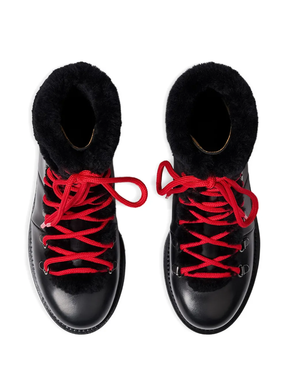 Scarosso lace-up shearling boots Black
