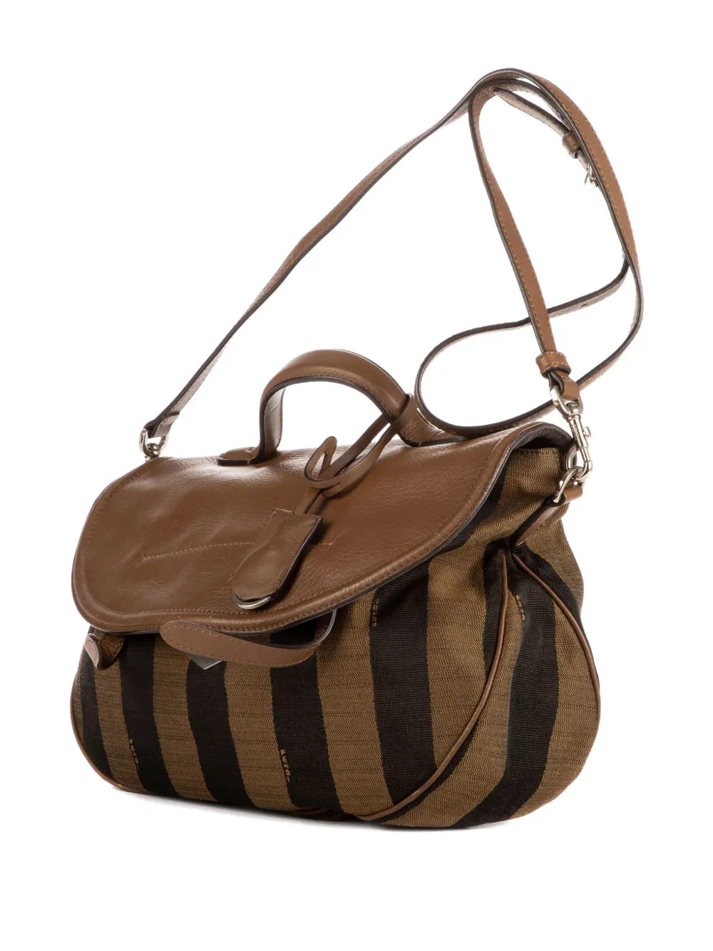 Fendi Pre-Owned Gestreepte schoudertas Bruin