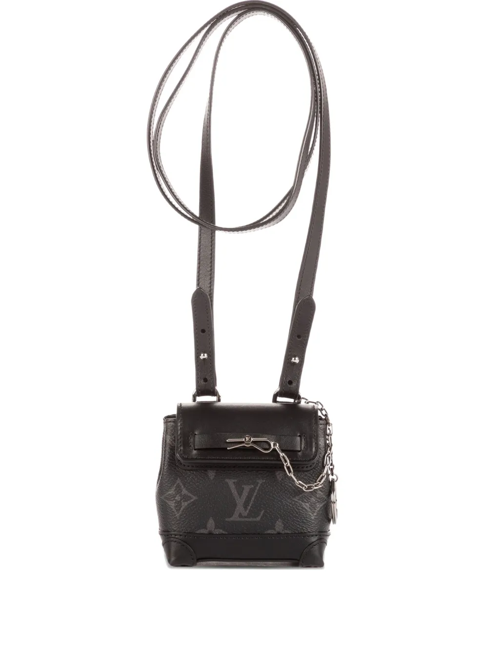 Pre-owned Louis Vuitton Pouch Steamer Mini Monogram Cross-body Bag In Black