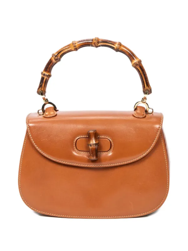 Gucci Pre-Owned 1990s バンブーハンドル レザーバッグ | ブラウン 