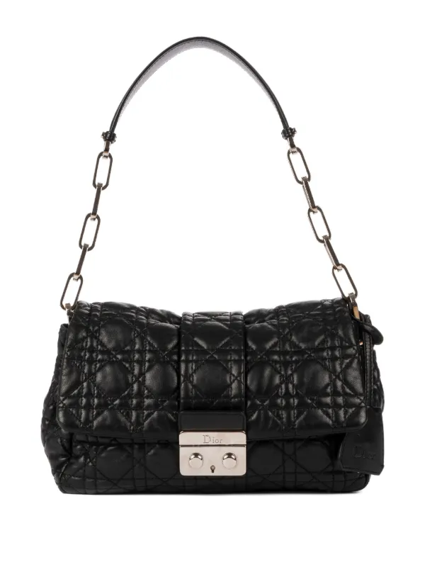 Dior Pre-owned New Lock Cannage Shoulder Bag in Black