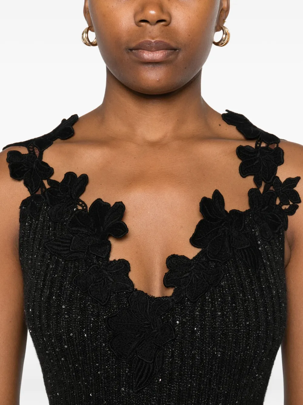 Giambattista Valli Top met bloemenpatroon Zwart