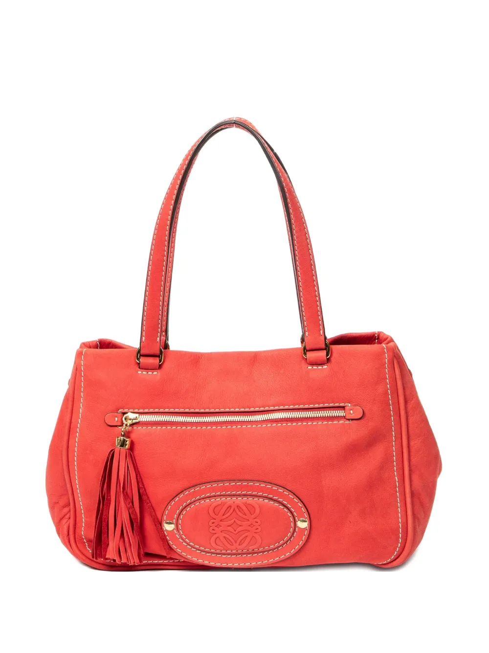 Loewe Pre-Owned Borsa a spalla Anagram Madrid Fringe - Rosso