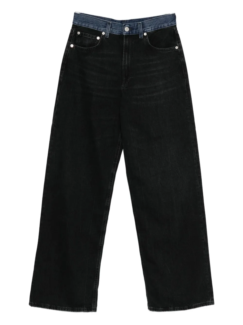 6397 contrast-waistband jeans | Black | Image 1