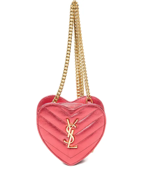 Saint Laurent Pre-Owned 2000 Love Heart Crossbody Bag | Pink