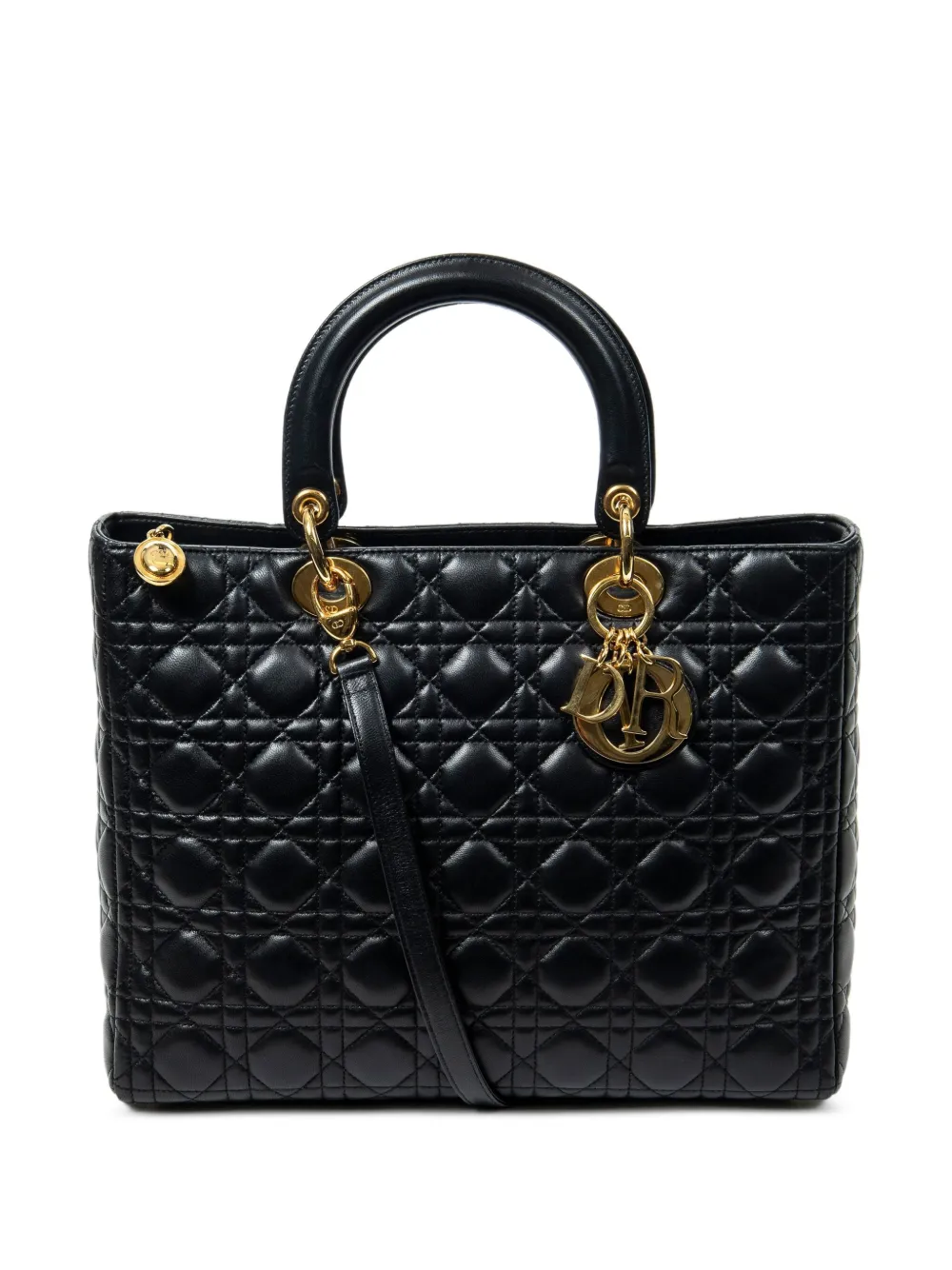 Christian Dior Pre-Owned Gesteppte Lady Dior Schultertasche - Schwarz