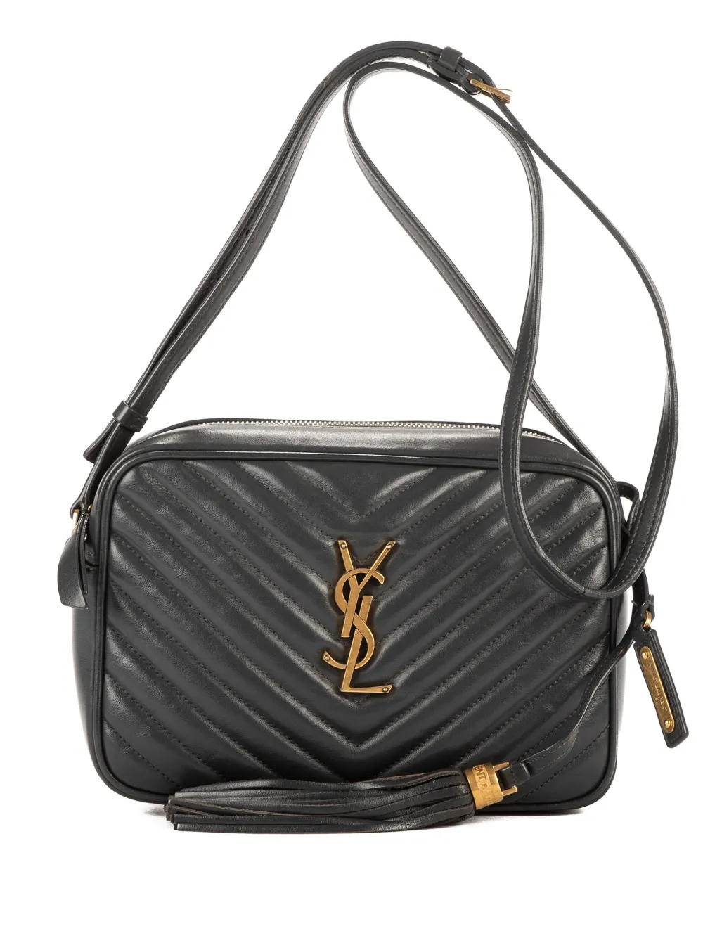 Saint Laurent Pre-Owned Lou Camera chevron-quilted shoulder bag - Grey