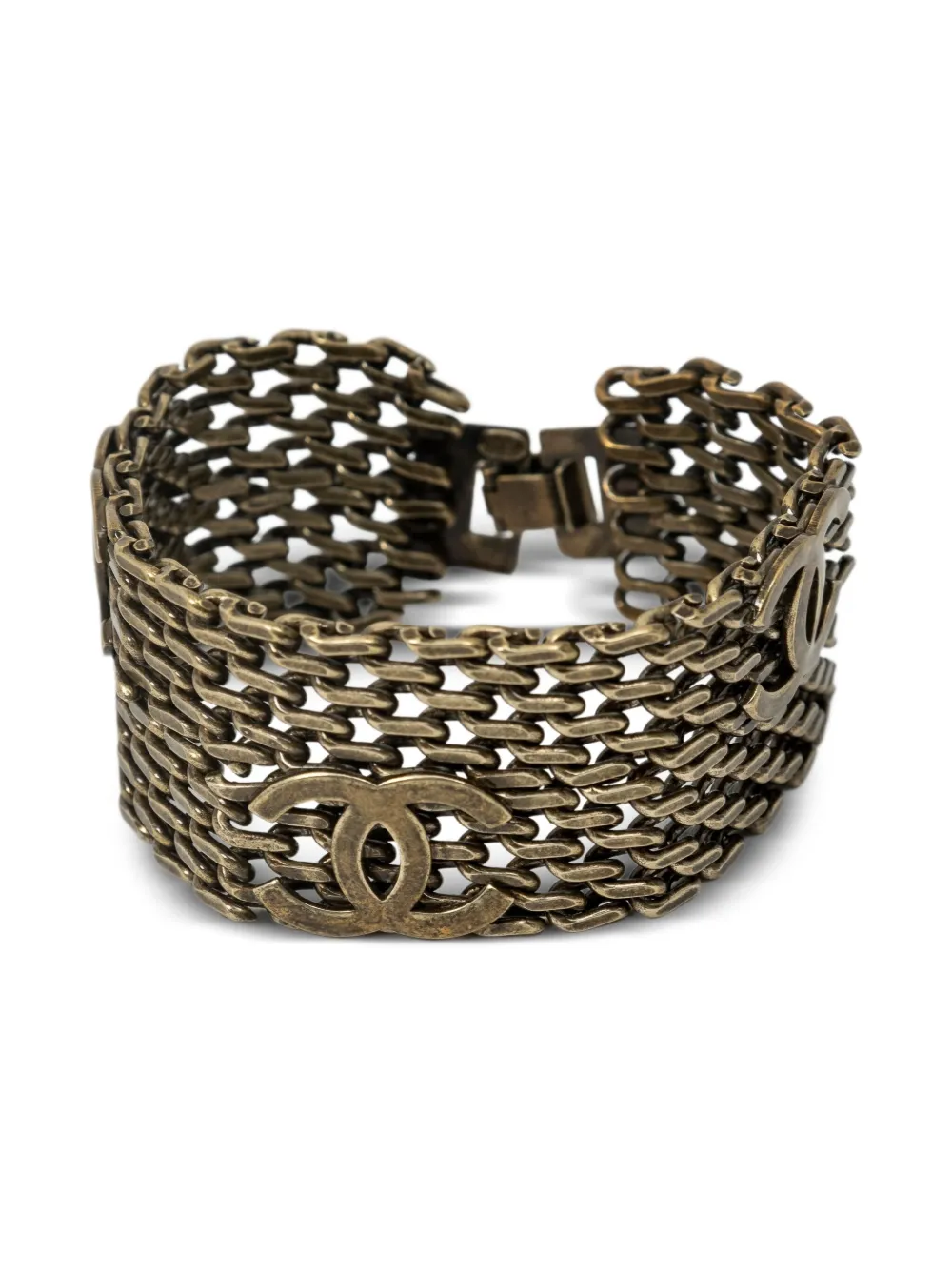 CHANEL Pre-Owned bracelet en chaîne à logo CC - Or CHANEL Pre-Owned bracelet en chaîne à logo CC - Or