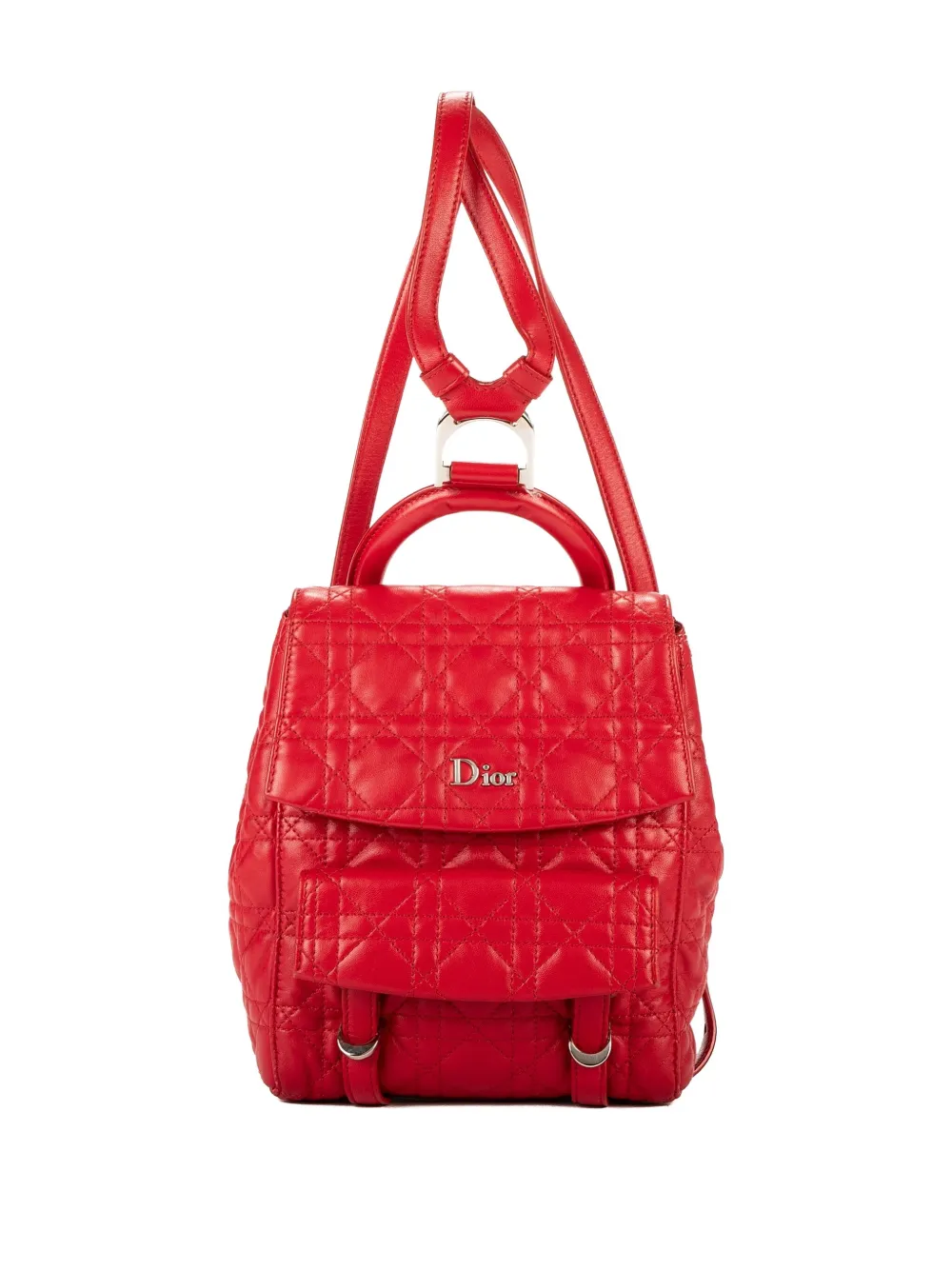 Quilted Logo-Plaque Backpack