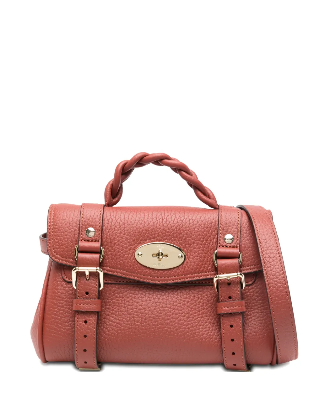 Mulberry Mini Alexa Braided-handle Tote Bag In Red