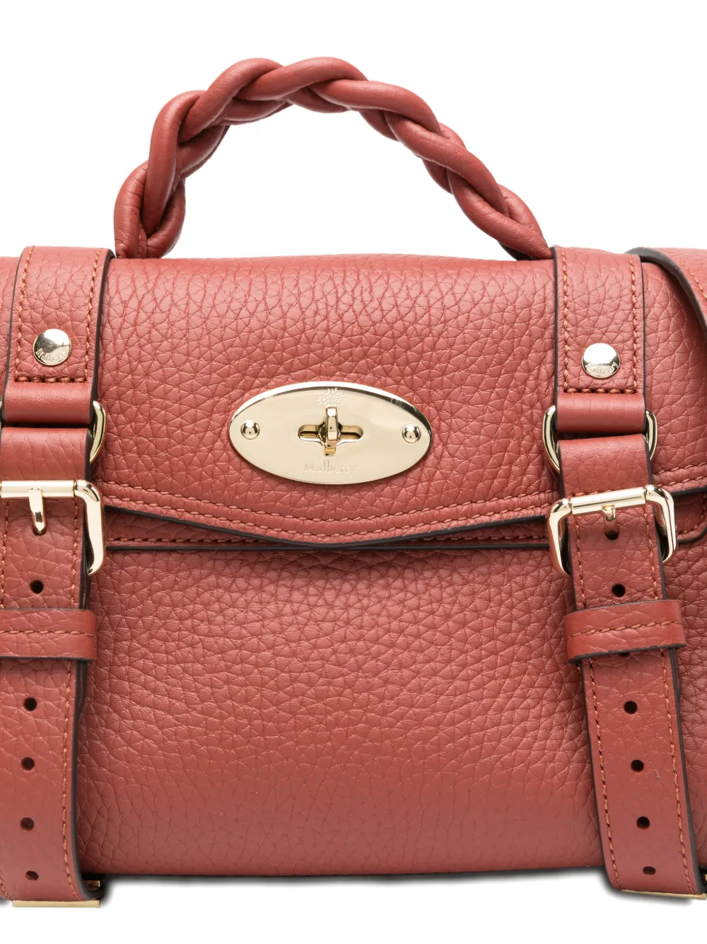 Mulberry Mini Alexa Braided-handle Tote Bag In Red