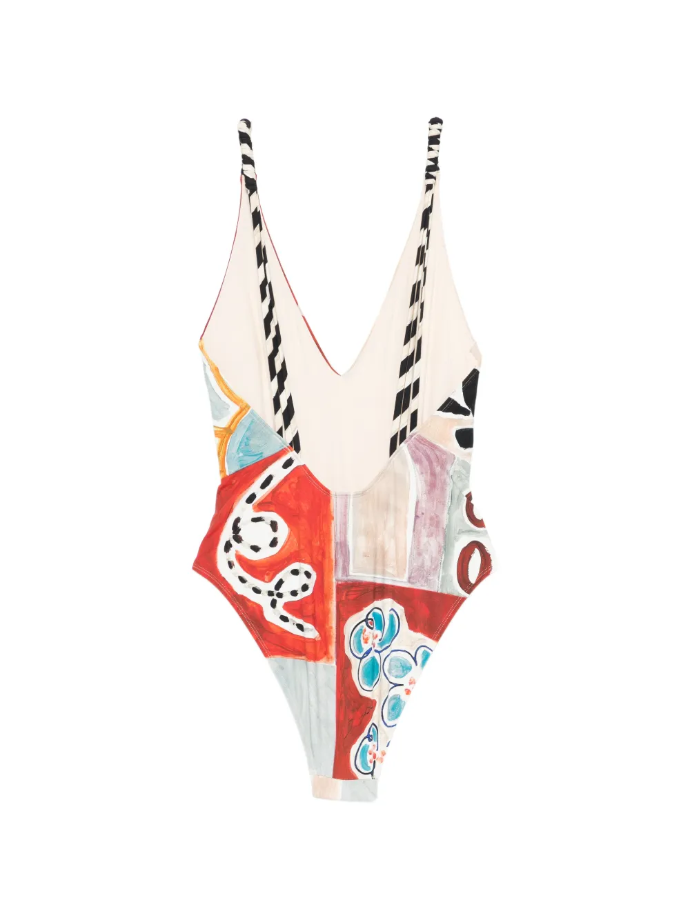  Alemais V-neck Printed Swimsuit - Red 