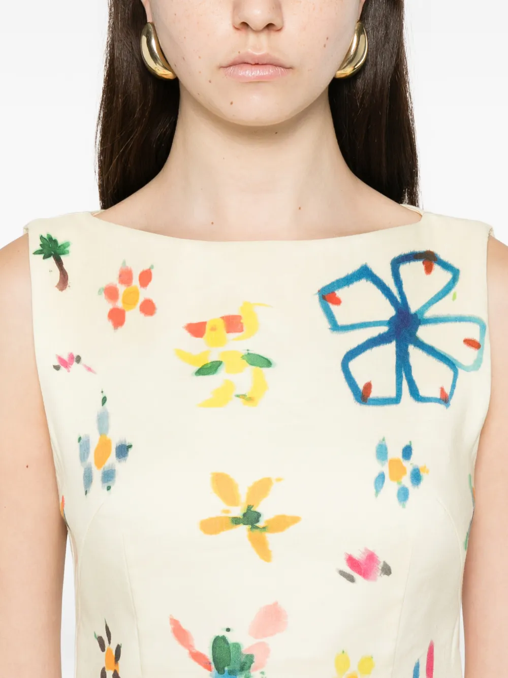 ALEMAIS Sidi mini-jurk met bloemenprint Beige